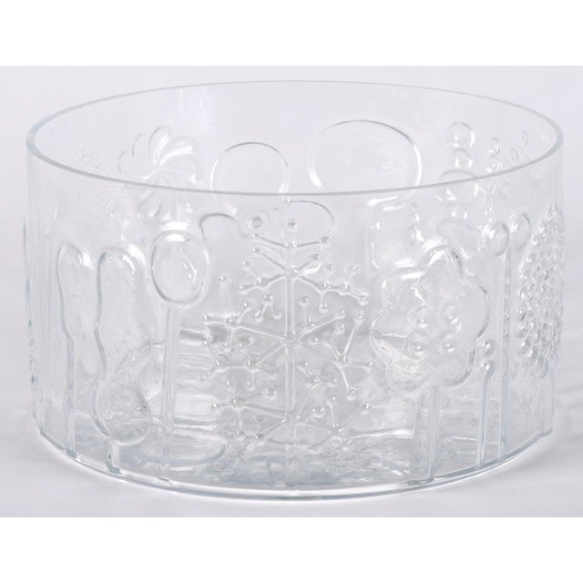 Iittalla Flora Oiva Toikka Large Glass Vintage Salad Bowl For Sale - Image 9 of 9