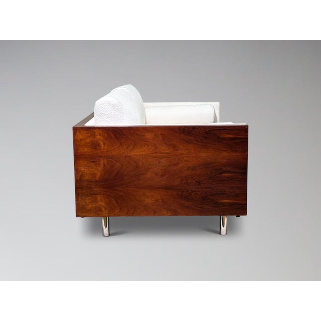 Milo Baughman Restored Vintage Rosewood Case Sofa Loveseat Attr. Milo Baughman For Sale - Image 4 of 12