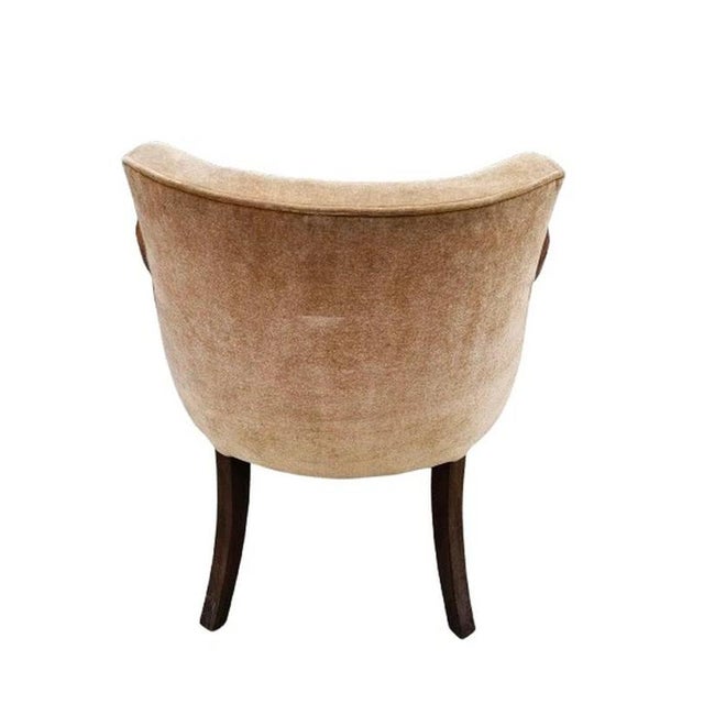 Brown Art Deco British Velvet Salon Armchair, 1930 For Sale - Image 8 of 10