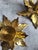 Vintage Solid Brass Poinsettia Candlestick Holders For Sale - Image 10 of 10
