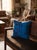 Electric Blue Vintage Turkish Rug Pillow 18x18 For Sale - Image 4 of 13