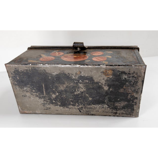 19th Century Primitive Americana Painted Toleware Tin Box For Sale - Image 15 of 15