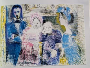 Pablo Picasso, Family Portrait, Art Print in Colors, 1966