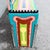 Glass Vintage Memohis Style Hand Painted Vanity Desk With Chair and Mirror by Pia Cyrulnik For Sale - Image 7 of 12