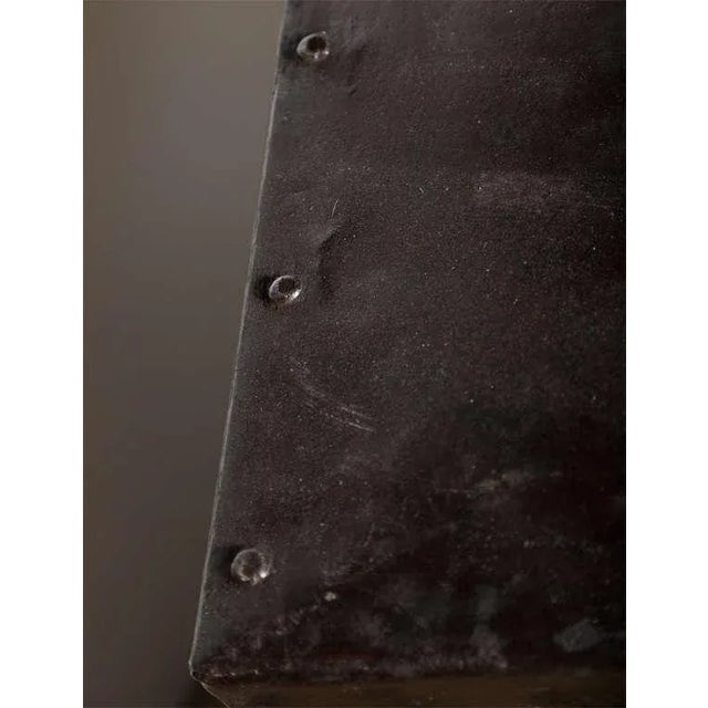 Two Door Industrial Riveted Steel Automotive Locking Tool Cabinet, Circa 1900 For Sale - Image 6 of 13