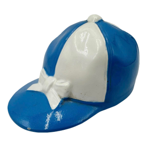 Vintage Equestrian Jockey Cap Bottle Opener Blue & White