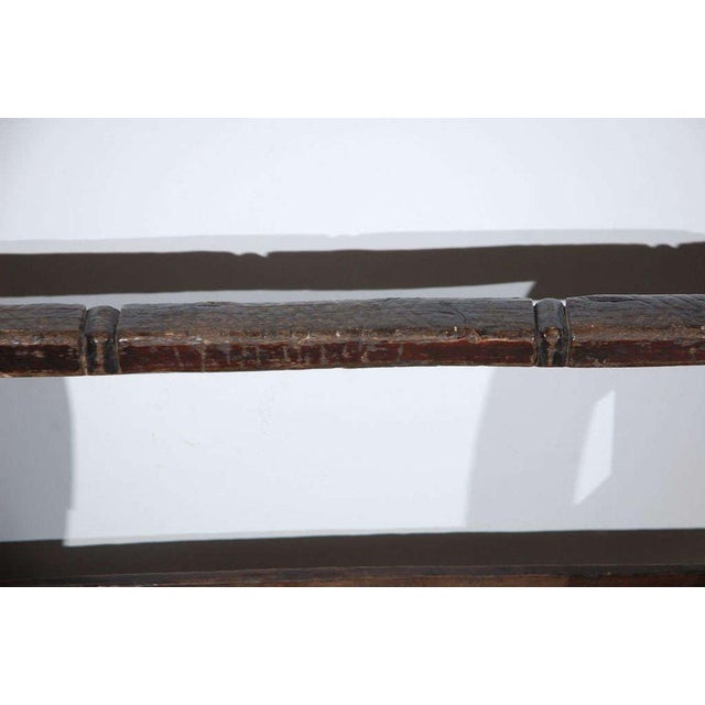 Antique Indian Tribal Carved-Wood Infant Cradle With Woven Bed, Circa 1900 For Sale In Palm Springs - Image 6 of 9