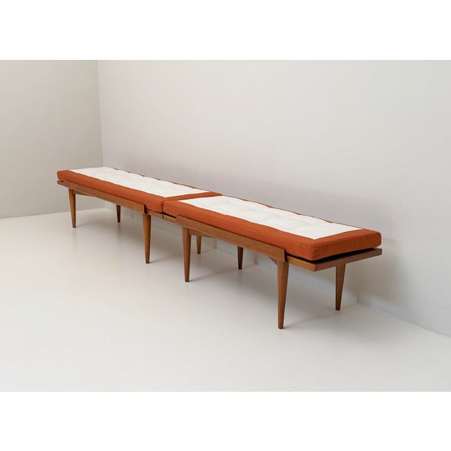Mid-Century Bench with Seating Pad, 1950s For Sale - Image 6 of 6