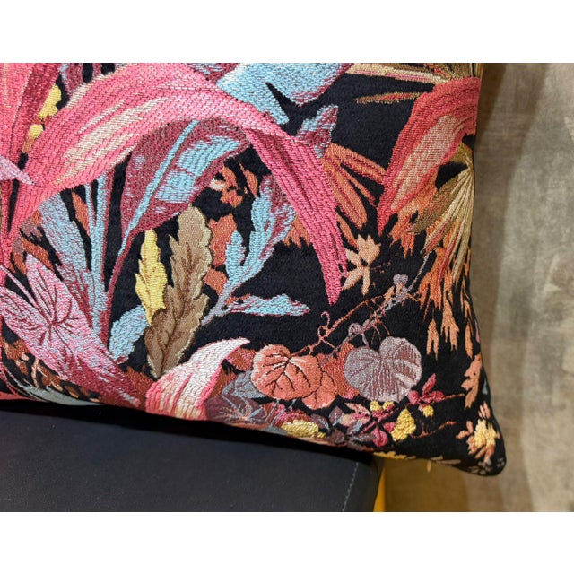 Moody Floral Woven Pillow Cover For Sale - Image 11 of 14