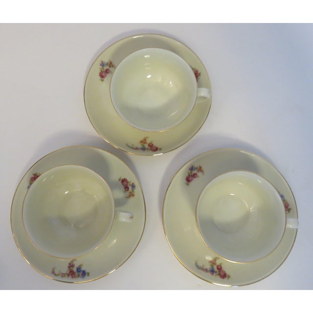 Early 20th Century Early 20th Century Porzellanfabrik Arzberg Children's Floral Teacup & Saucer Set / 6 For Sale - Image 5 of 9