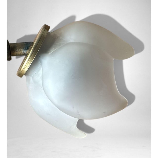 Mid 20th Century Italian Art Deco Table Lamp in Metal and Frosted Glass For Sale - Image 14 of 18