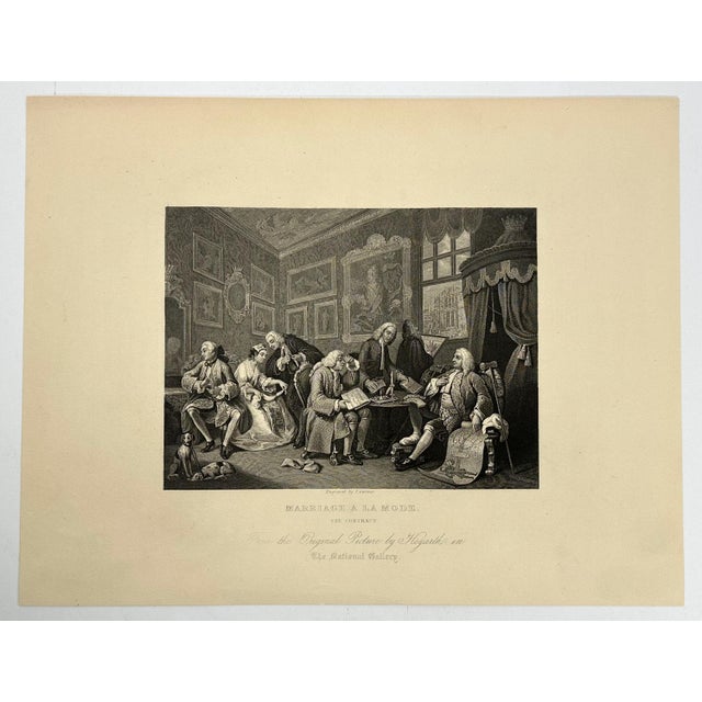 Complete Set of Six Antique Steel Engravings titled, "Marriage a la Mode" after William Hogarth for your consideration....