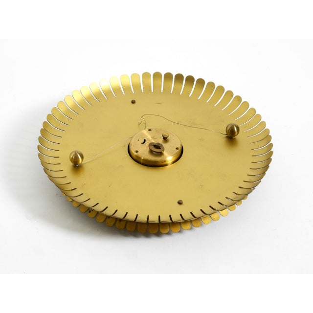 Mid-Century Sunburst Atlanta Universe Wall Clock in Brass with Mechanical Seven-Day Movement, 1950s For Sale - Image 16 of 18