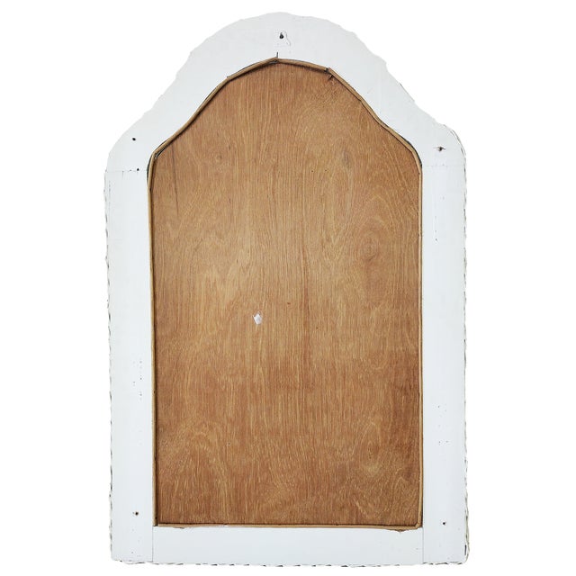 1970s White Woven & Braided Wicker Wall Mirror For Sale - Image 4 of 4