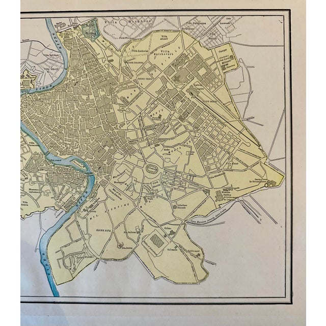 Italian Rome, Italy, Original Map by Cram, 1889 For Sale - Image 3 of 4