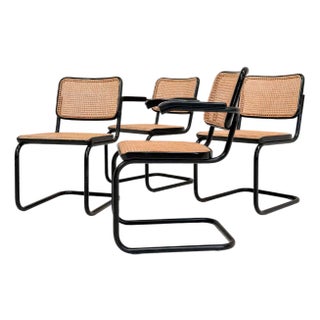 Cane Cesca Chairs by Marcel Breuer for Thonet, 1980s, Set of 4 For Sale