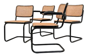 Cane Cesca Chairs by Marcel Breuer for Thonet, 1980s, Set of 4
