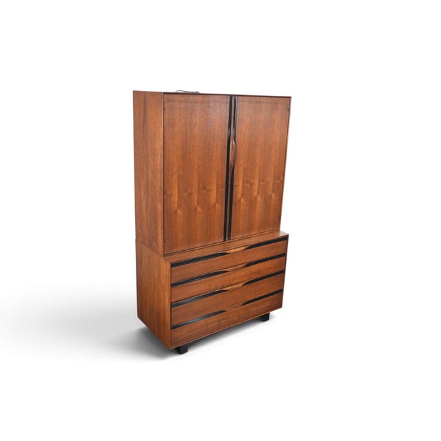 Mid 20th Century John Kapel Tall Dresser / Wardrobe in Walnut For Sale - Image 11 of 14