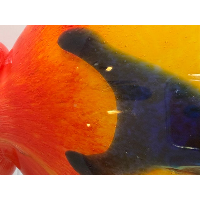 Hand-Blown Art Glass Vase With Multicolored Swirl Design For Sale - Image 15 of 16
