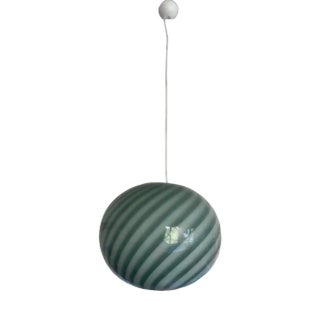Green and White Oval Pendant Lamp in Murano Glass by Simoeng For Sale