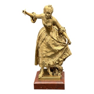 Antonin Mercié, Louis XV Dancer, Gilt Bronze, 19th Century For Sale