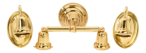 Set of 3 Polished Brass Wall Lights by Brass Light Gallery