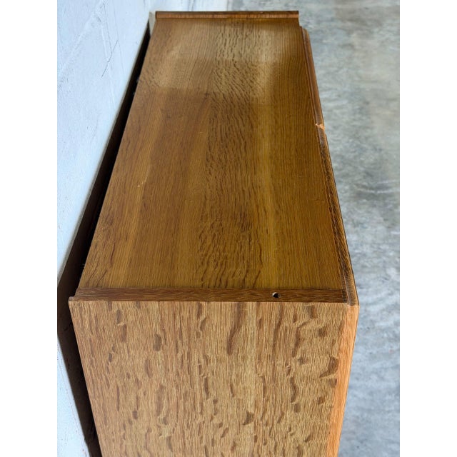 Wood Oak Glass Cabinet With Open Shelf Danish Mid-Century Modern 1960s For Sale - Image 7 of 11