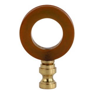 Bakelite O Lamp Finial on Brass Hardware For Sale