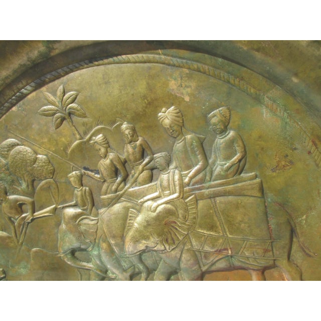 Indian Brassy Elephant Tray 30" Diameter For Sale - Image 11 of 15