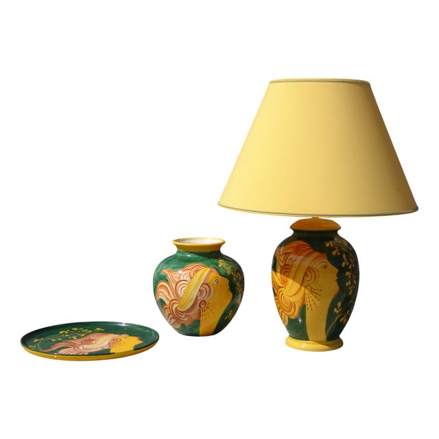 Vintage Ceramic Set, 1980s, Set of 3 For Sale