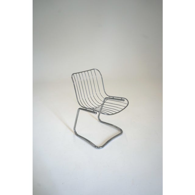 Gastone Rinaldi Mid-Century Modern Tubular Chrome Cantilever Dining Chair by Gastone Rinaldi for Rima, 1970s For Sale - Image 4 of 4