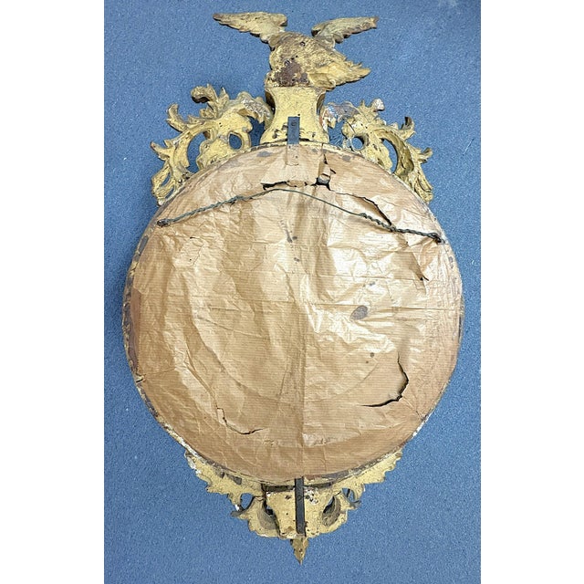 19th Century Federal Convex Bullseye Mirror With Eagle Pediment and Three Candle Holders For Sale - Image 16 of 18