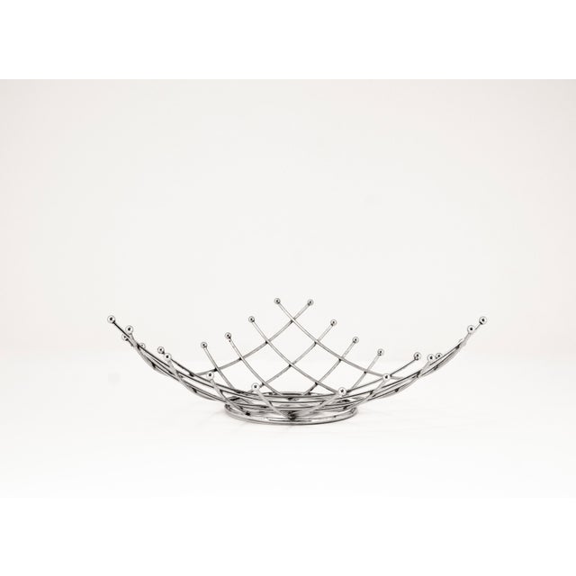 Mid-Century Modern Chrome Wire Fruit Bowl, 1970s For Sale - Image 4 of 9