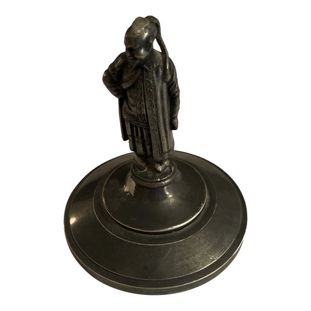 Antique Silverplate Chinese Man Figure For Sale