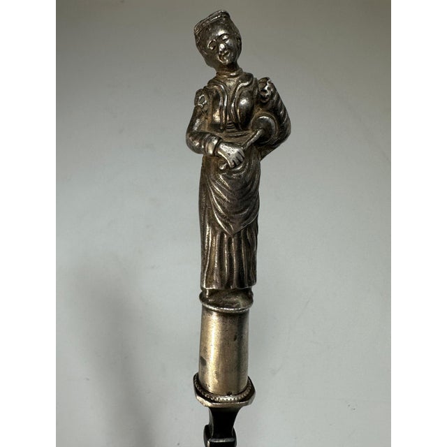 17th Century Dutch Solid Silver Figural Knife & Fork Set For Sale - Image 6 of 10