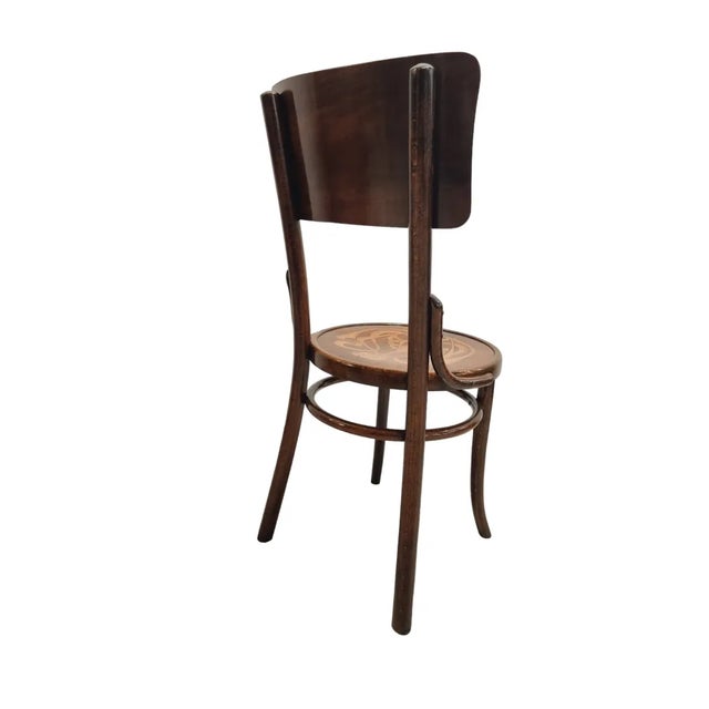 Set of Art Nouveau Bentwood Chairs with Intricate Flower Motif from Thonet, 1900s For Sale - Image 6 of 10