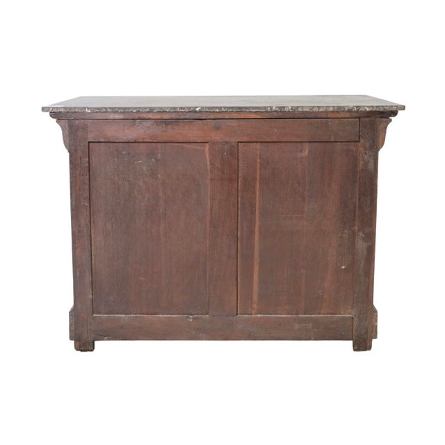 French Louis Philippe Flame Mahogany Marble Top Commode, Mid-19th Century For Sale - Image 6 of 6