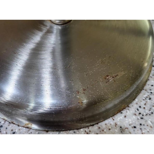 Metal Mid-Century Modern Brushed Aluminum Floor Standing Champagne Ice Bucket With Lid For Sale - Image 7 of 8