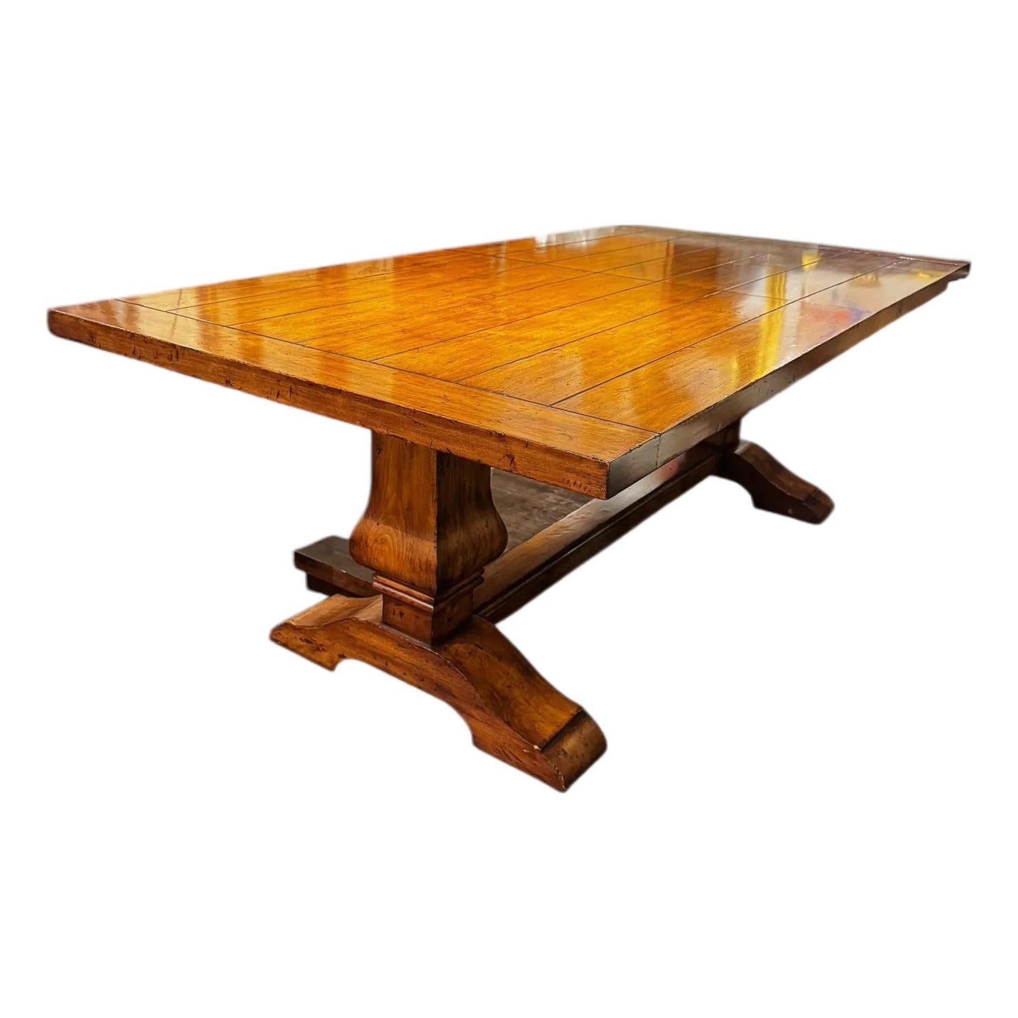 1990s Large Wood Dining Table With Two Leaves | Chairish