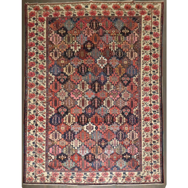 Antique Zabihi Collection Large Persian Bakhtiari Rug - 11'9" x 16'5" For Sale - Image 4 of 11