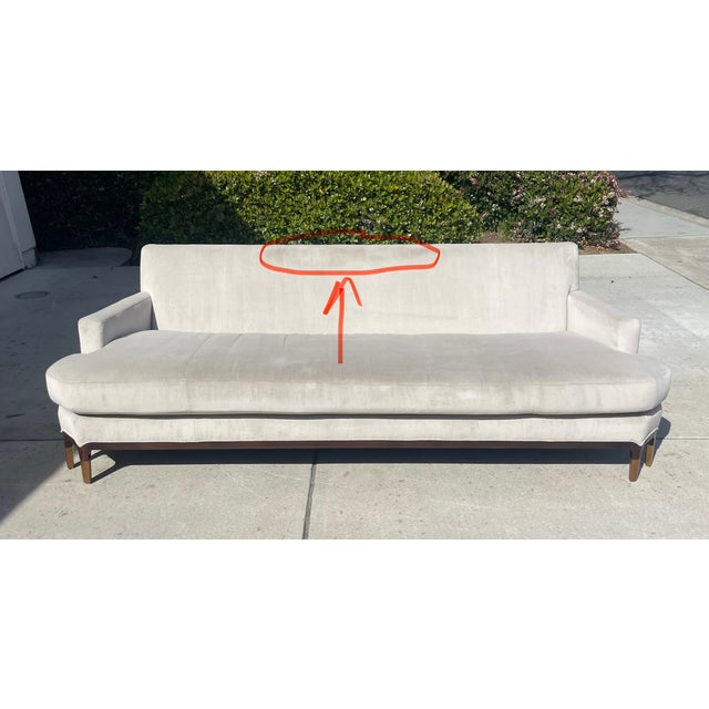 Baker Celestite 100” Sofa, Performance Velvet Upholstery, Unique Double Front Legs For Sale - Image 12 of 12