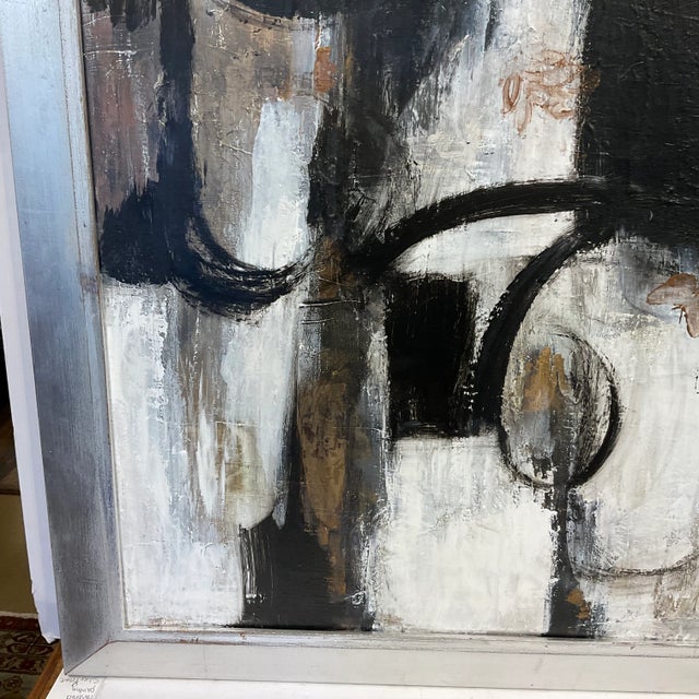 This is a wonderful original contemporary abstract painting. The dark neutral colors of this painting would go well in a...