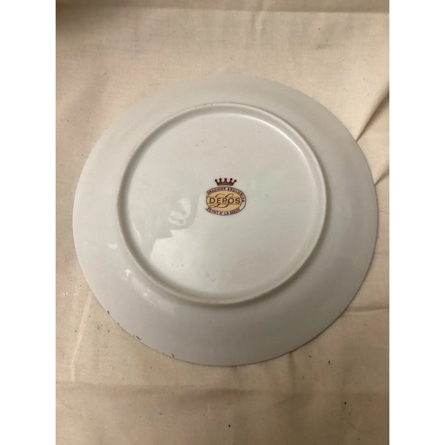 Traditional Vintage Depos “Peint a La Main” Hand Painted Plate Wall Hanger For Sale - Image 3 of 3