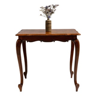 19th Century French Chestnut Brown Louis XV Oak Side Table For Sale