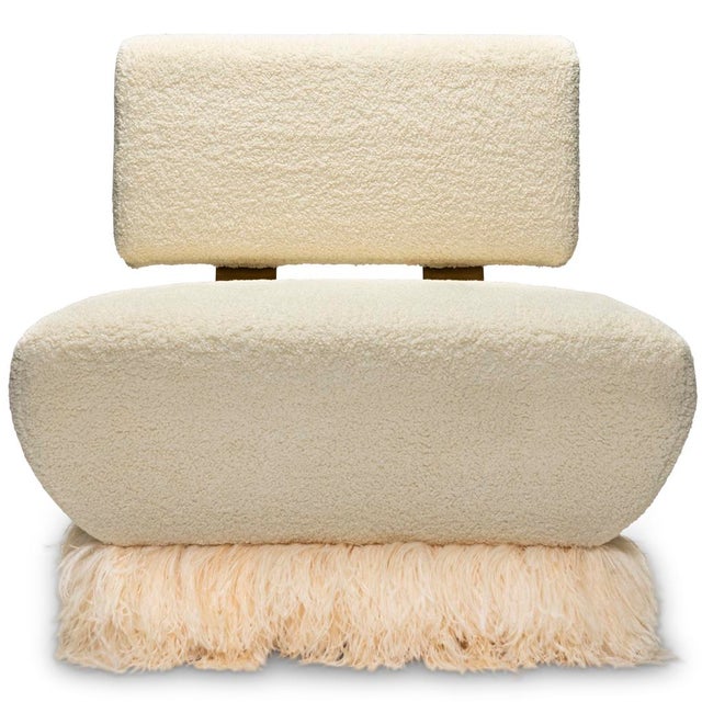 Not Yet Made - Made To Order Ostrich Fluff Lounge Chair in Cream Boucle by Egg Designs For Sale - Image 5 of 15
