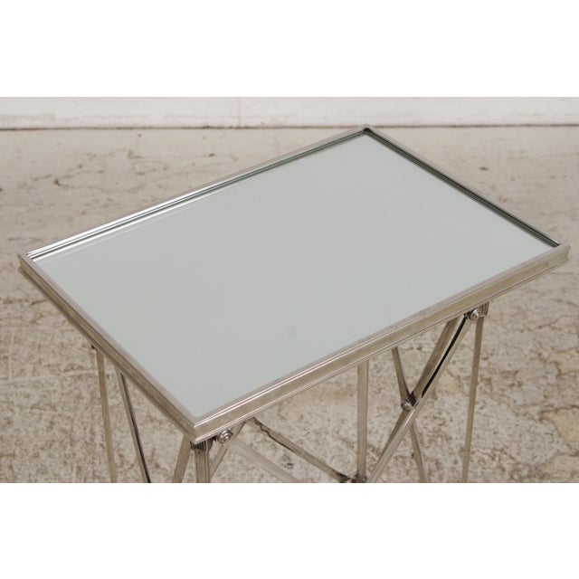 Ralph Lauren Mirror & Chrome Accent Table For Sale - Image 11 of 16
