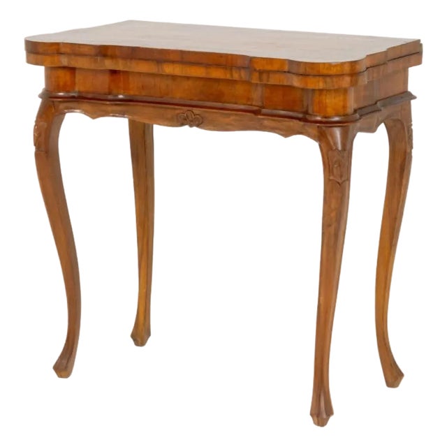 Louis XV Style Walnut Lift Top Game Table For Sale