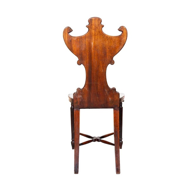 Early 19th Century Set of Four Regency Mahogany Armorial Hall Chairs For Sale - Image 5 of 11
