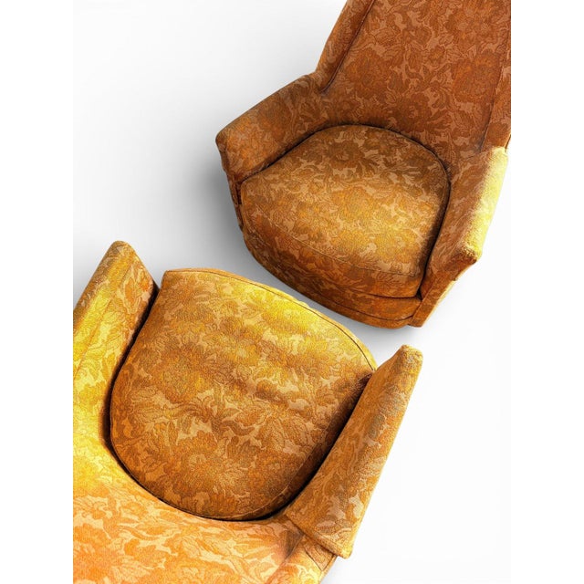 Pair of Selig Mid Century Modern Swivel Lounge Chairs, 1960s For Sale - Image 15 of 15