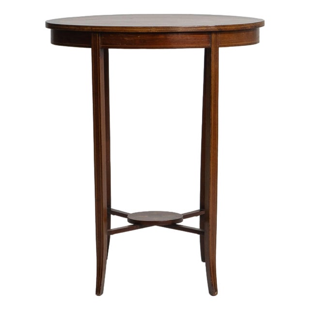 19th Century English Inlaid Oval Side Table For Sale